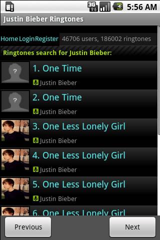 Justin Bieber Ringtones Android Entertainment