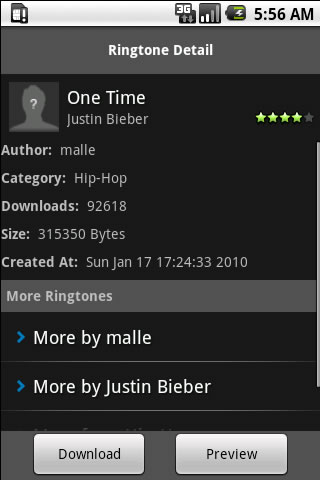 Justin Bieber Ringtones Android Entertainment
