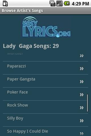 Lyrics Database Search Android Entertainment