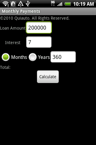 Monthly Payments Android Finance