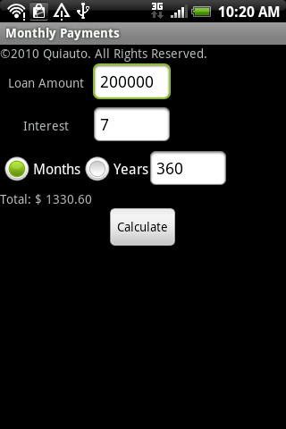 Monthly Payments Android Finance