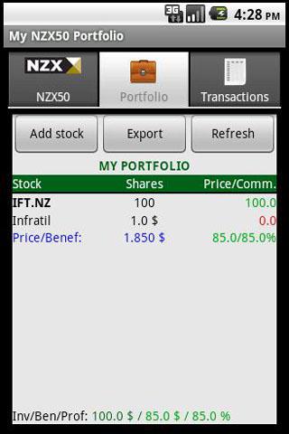 My NZX50 Portfolio Android Finance