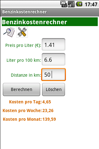 Fuel Cost Calculator Android Finance