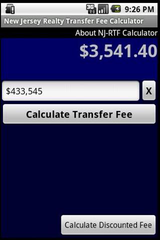 Real Estate Transfer Fee Calc Android Finance