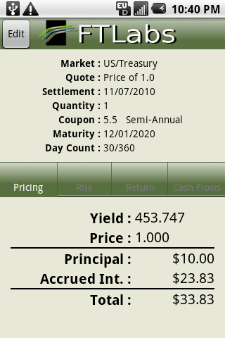 AndroidFISC Bond Calculator Android Finance