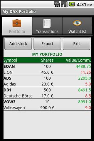 My DAX Portfolio Android Finance