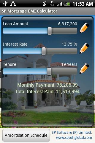 SP Mortgage EMI Calculator Android Finance