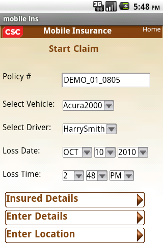 CSC’s Mobile Insurance Android Finance