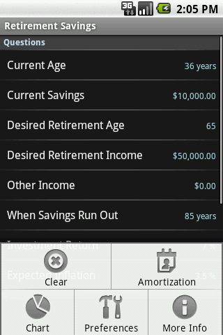 Retirement Calculator Android Finance