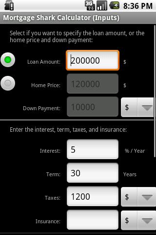 Mortgage Shark Calculator Android Finance
