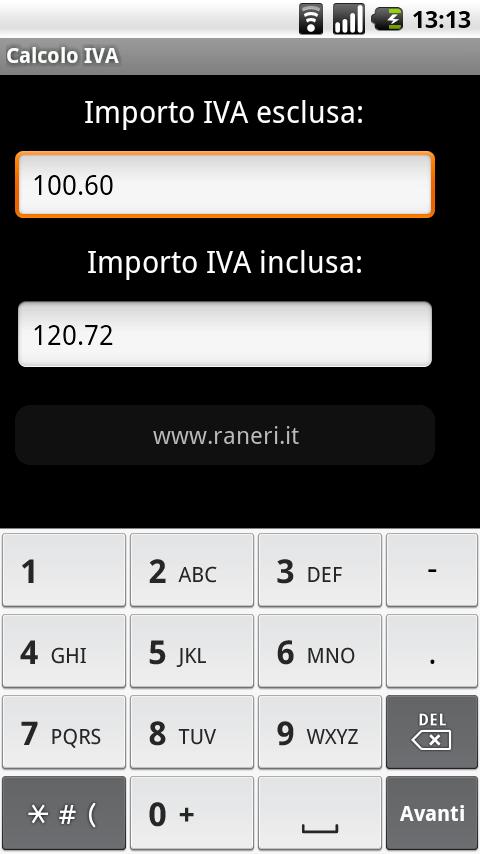 Calcolo IVA Android Finance
