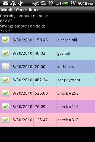 Mobile Checkbook Android Finance