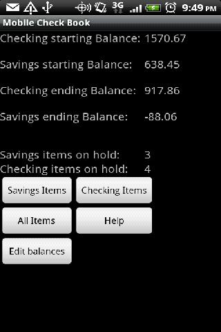 Mobile Checkbook Android Finance