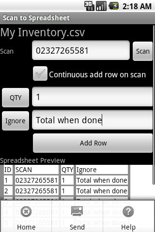 Scan to Spreadsheet Android Finance
