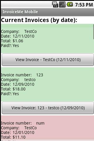 InvoiceMe Mobile Android Finance