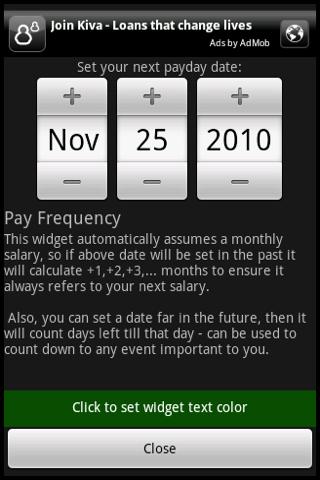 Next Payday (widget) Android Finance