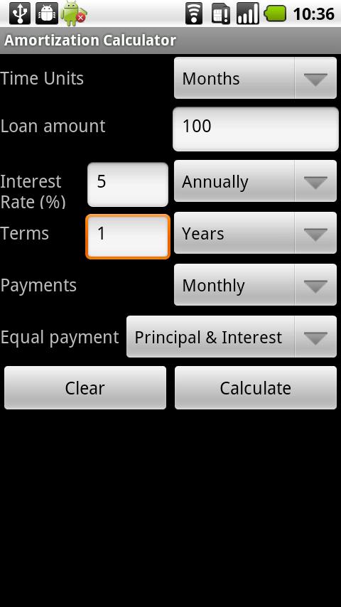 Amortization Calculator Android Finance