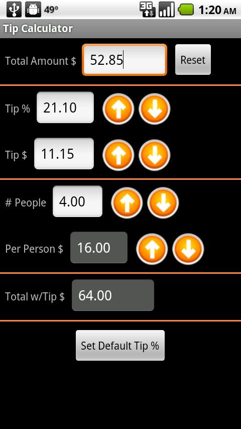 Another Tip Calculator Android Finance
