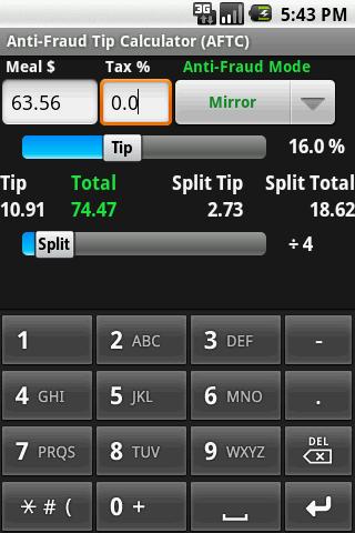 Anti-Fraud Tip Calculator Android Finance