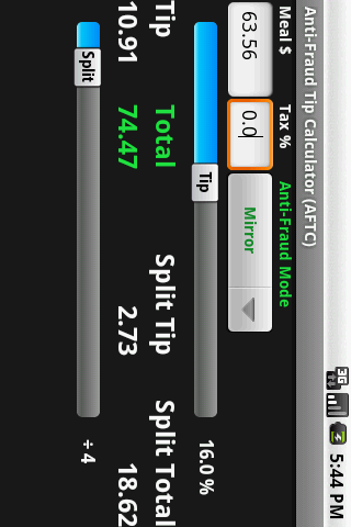 Anti-Fraud Tip Calculator Android Finance