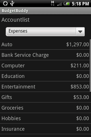 BudgetBuddy Android Finance