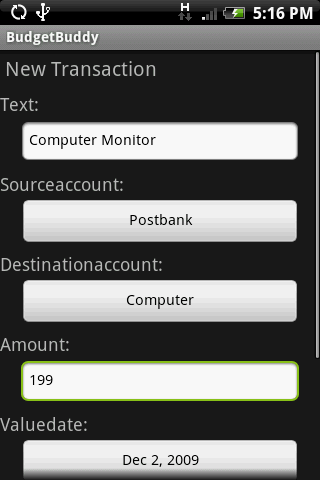 BudgetBuddy Android Finance