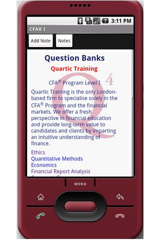 CFA Exam Question Lite cfa Android Finance