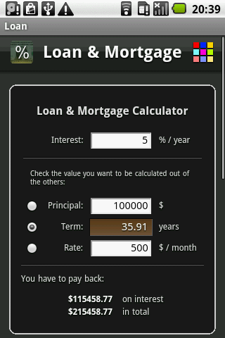 Loan & Mortgage Free Android Finance