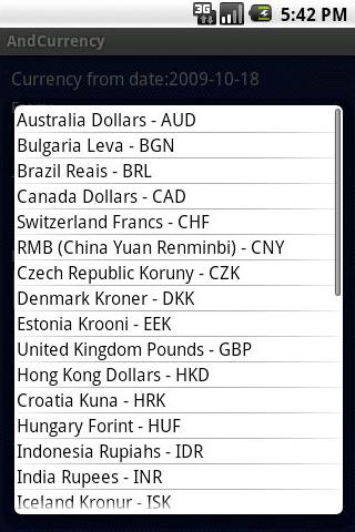 AndCurrency Android Finance