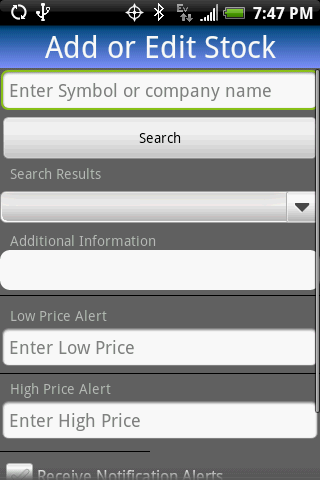 Stock Price Alerts Lite Android Finance