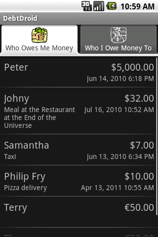 Debt Droid Android Finance
