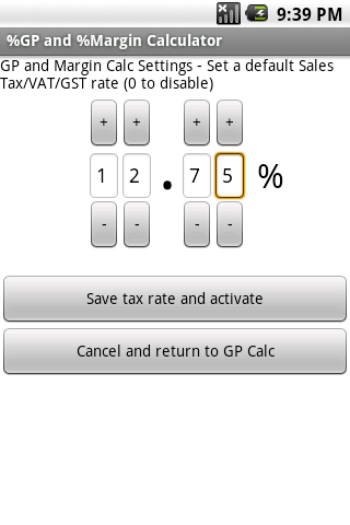 Free %Gross Profit Margin Calc Android Finance