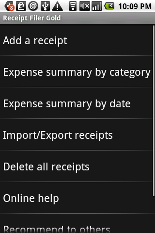 Receipt Filer Gold Android Finance