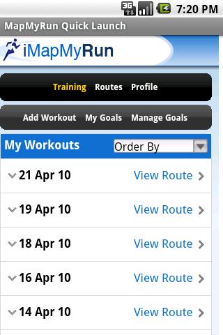 MapMyRun Quick Launch Android Lifestyle