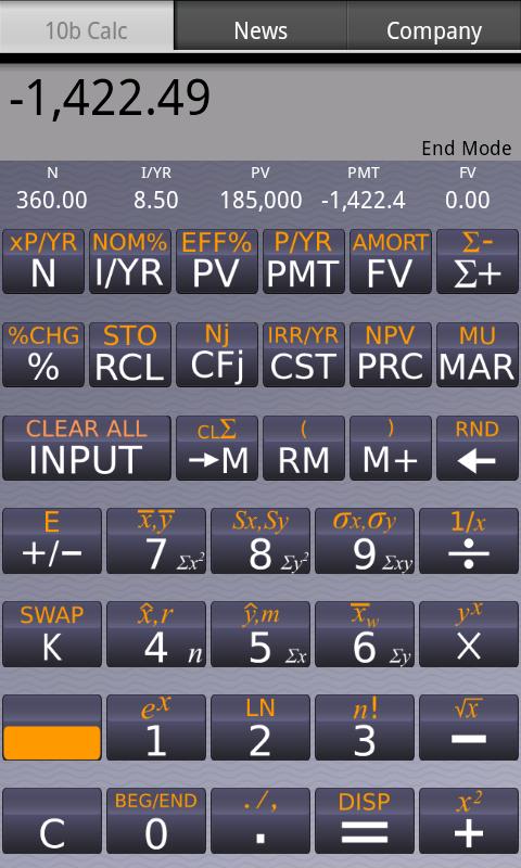 10b Financial Calculator