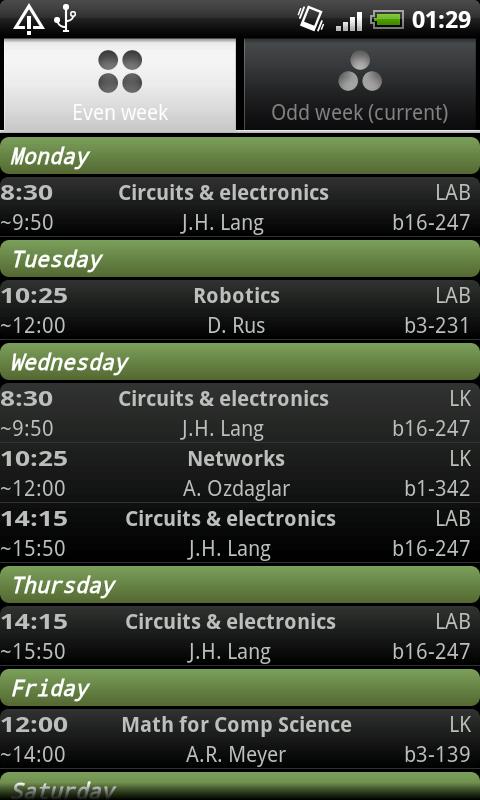 uTimetable Android Lifestyle