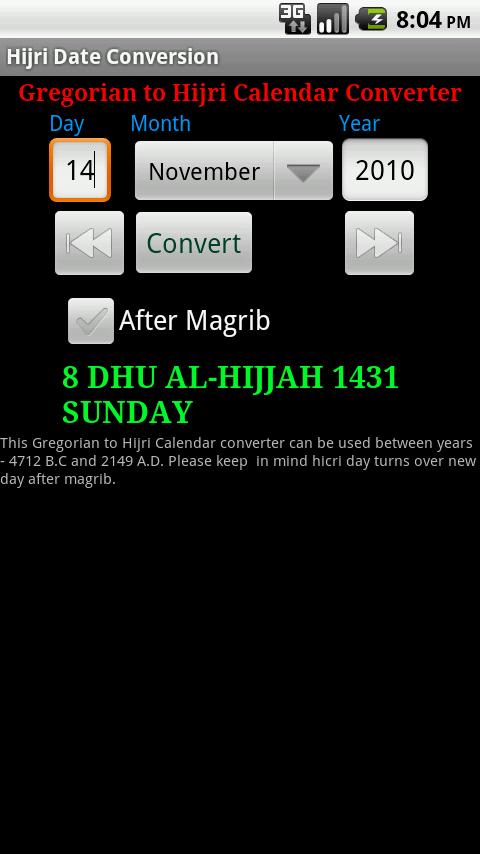 Hijri Date Conversion & Widget