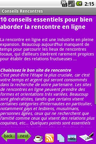 Conseils Rencontres(Dating Tip Android Lifestyle