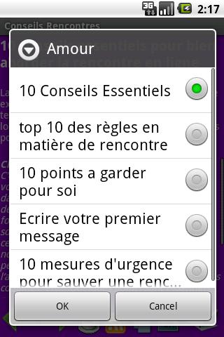 Conseils Rencontres(Dating Tip Android Lifestyle