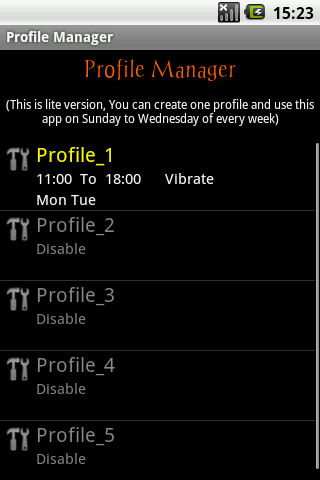 Profile Manager — Lite Android Lifestyle