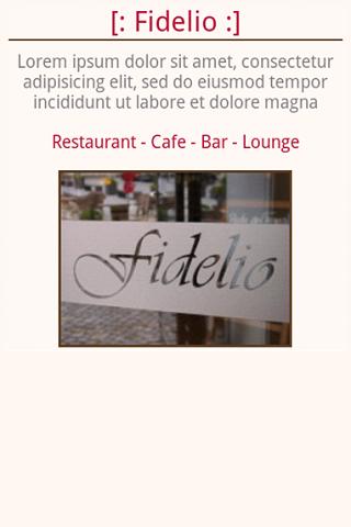 Fidelio, Restaurant-Café-Bar Android Lifestyle