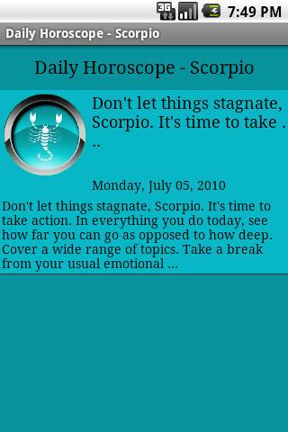 Scorpio Daily Horoscope v2 Android Lifestyle