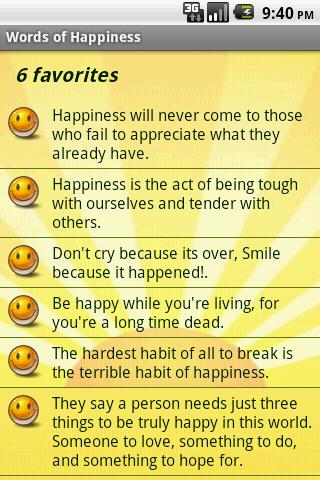Words of Happiness Android Lifestyle