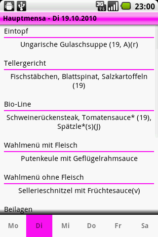 Mensaplan Android Lifestyle