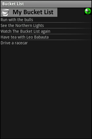 Bucket List Android Lifestyle