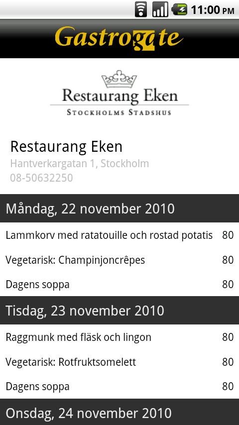 Gastrogate restaurangguide Android Lifestyle