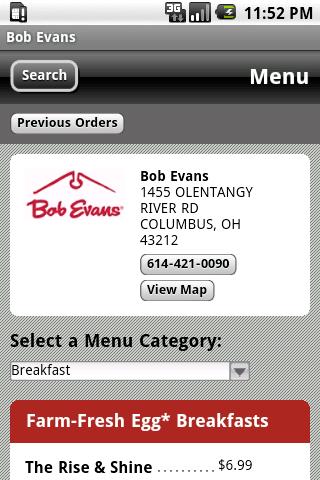 Bob Evans Android Lifestyle