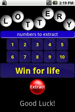 Lottery numbers generator Android Lifestyle