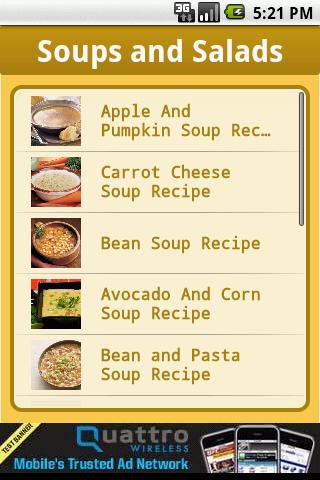 Recipes : Soups and Salads Android Lifestyle