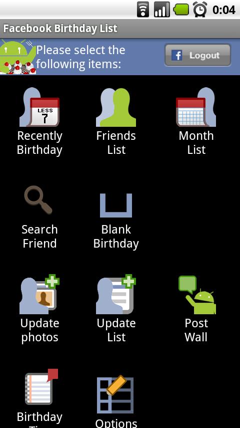 Facebook Birthday List(LITE) Android Lifestyle